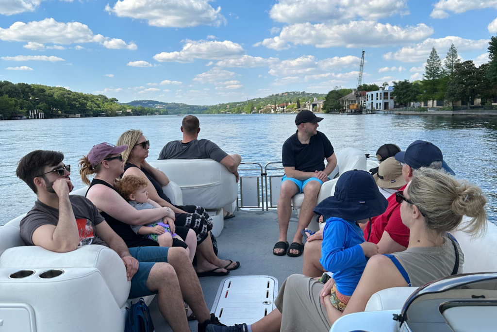 Sunset cruise on lake austin