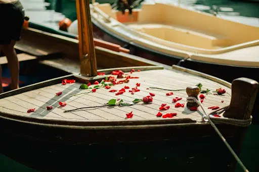 Pontoon boat rental on Lake Travis with spacious seating and slide for parties.